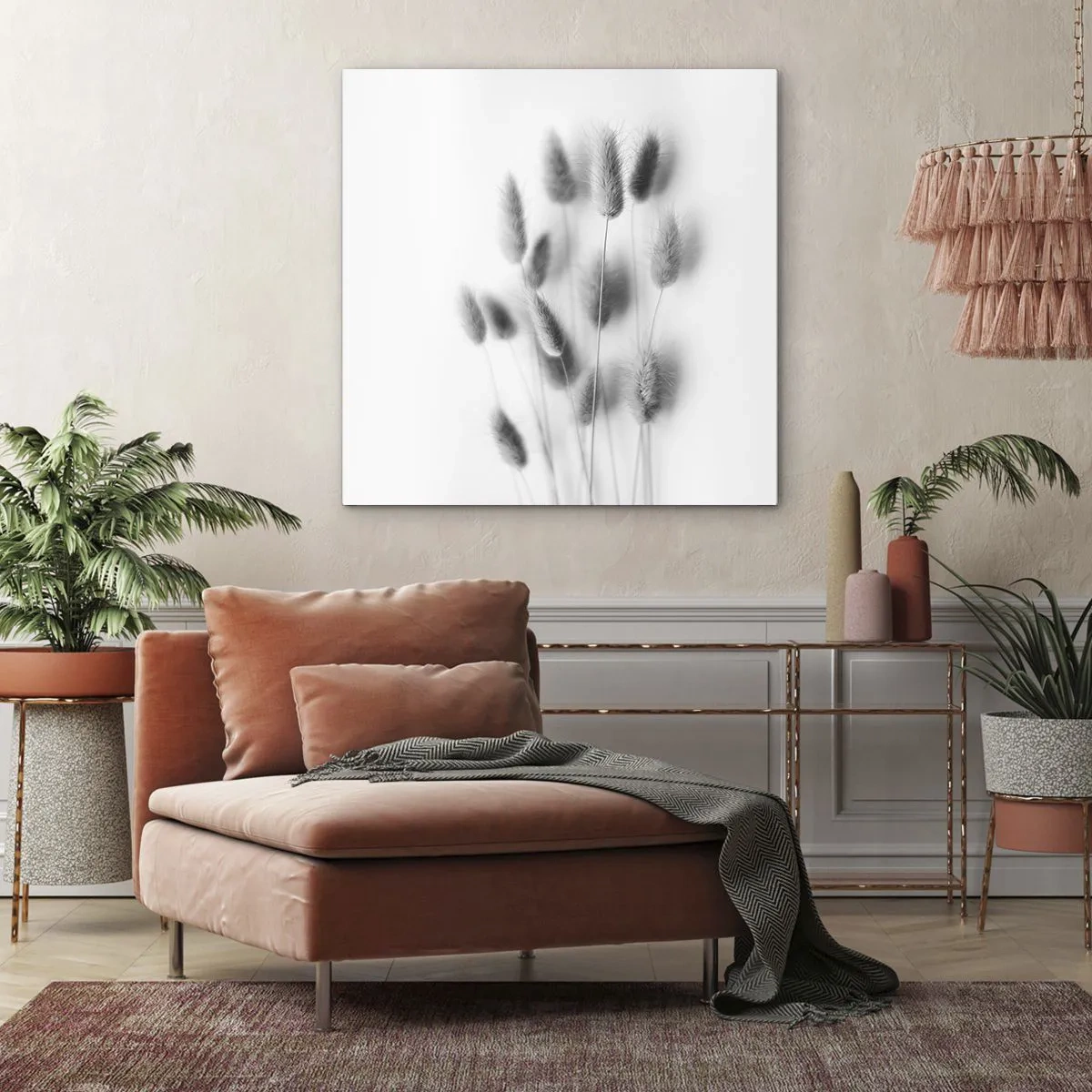 Quadro em tela - Grama fofa - 50x50 cm