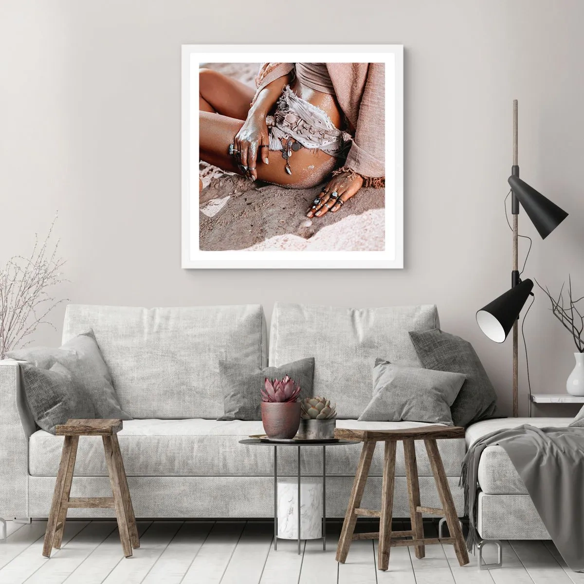 Pôster em moldura branca - Expulsa pelas ondas? - 30x30 cm