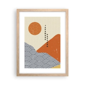 Pôster com moldura de carvalho claro - No espírito japonês - 30x40 cm