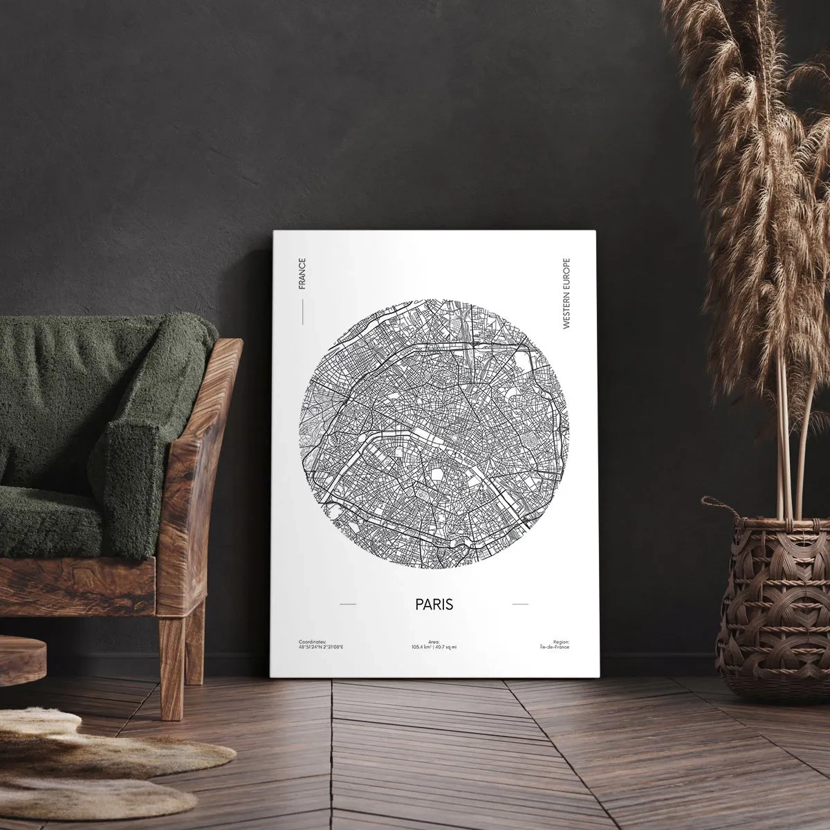 Quadro em tela - Anatomia de Paris - 55x100 cm