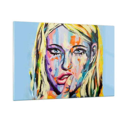 Quadro em vidro - Olhe-a diretamente nos olhos - 120x80 cm