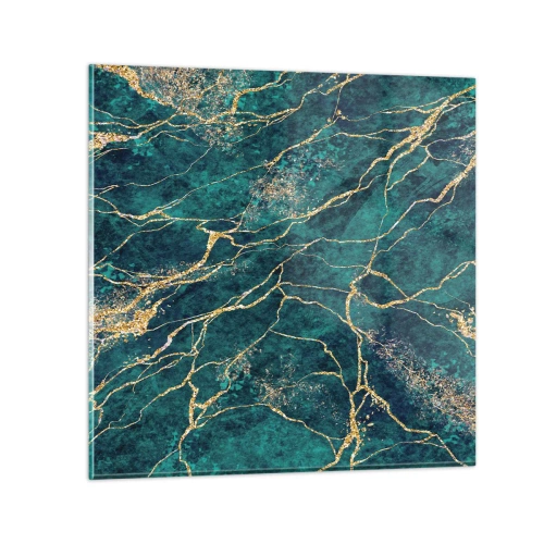 Quadro em vidro - Veia dourada - 40x40 cm