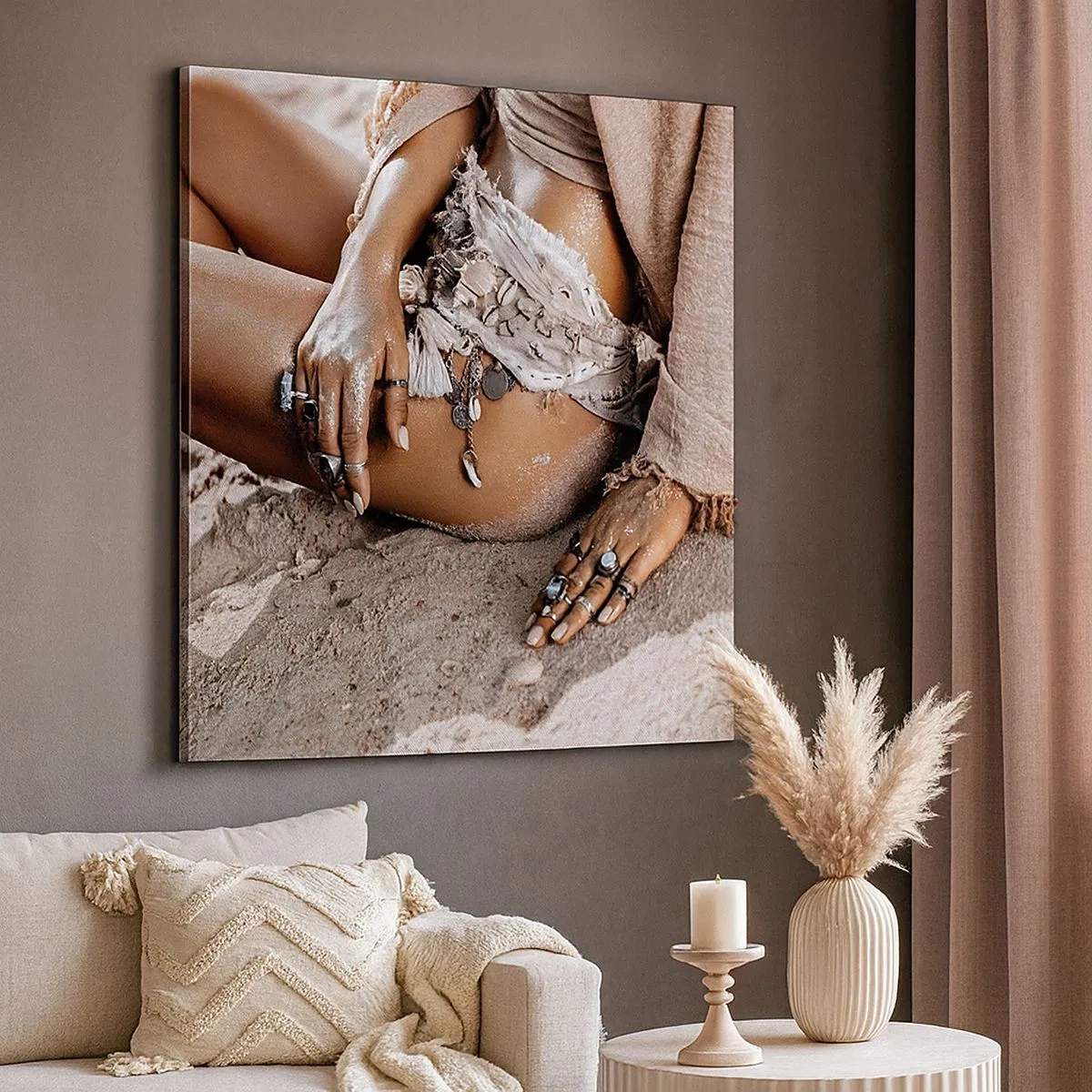 Quadro em tela - Expulsa pelas ondas? - 30x30 cm