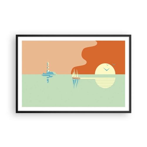 Pôster com moldura preta - Uma paisagem marítima perfeita - 91x61 cm