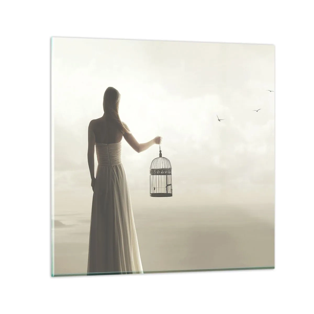 Quadro em vidro - Seja livre - 40x40 cm