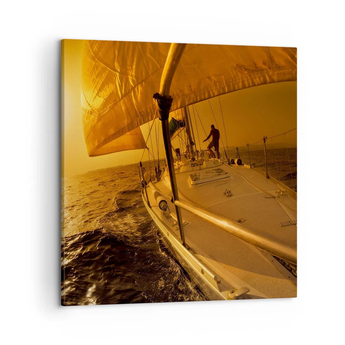 Quadro em tela - Noite dourada depois de um dia multicolorido - 50x50 cm
