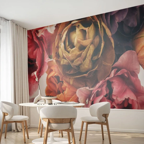 Papel de Parede Premium Canvas - Celebração da vida - Buquê de flores, Flores, Peônia - 100x70 cm