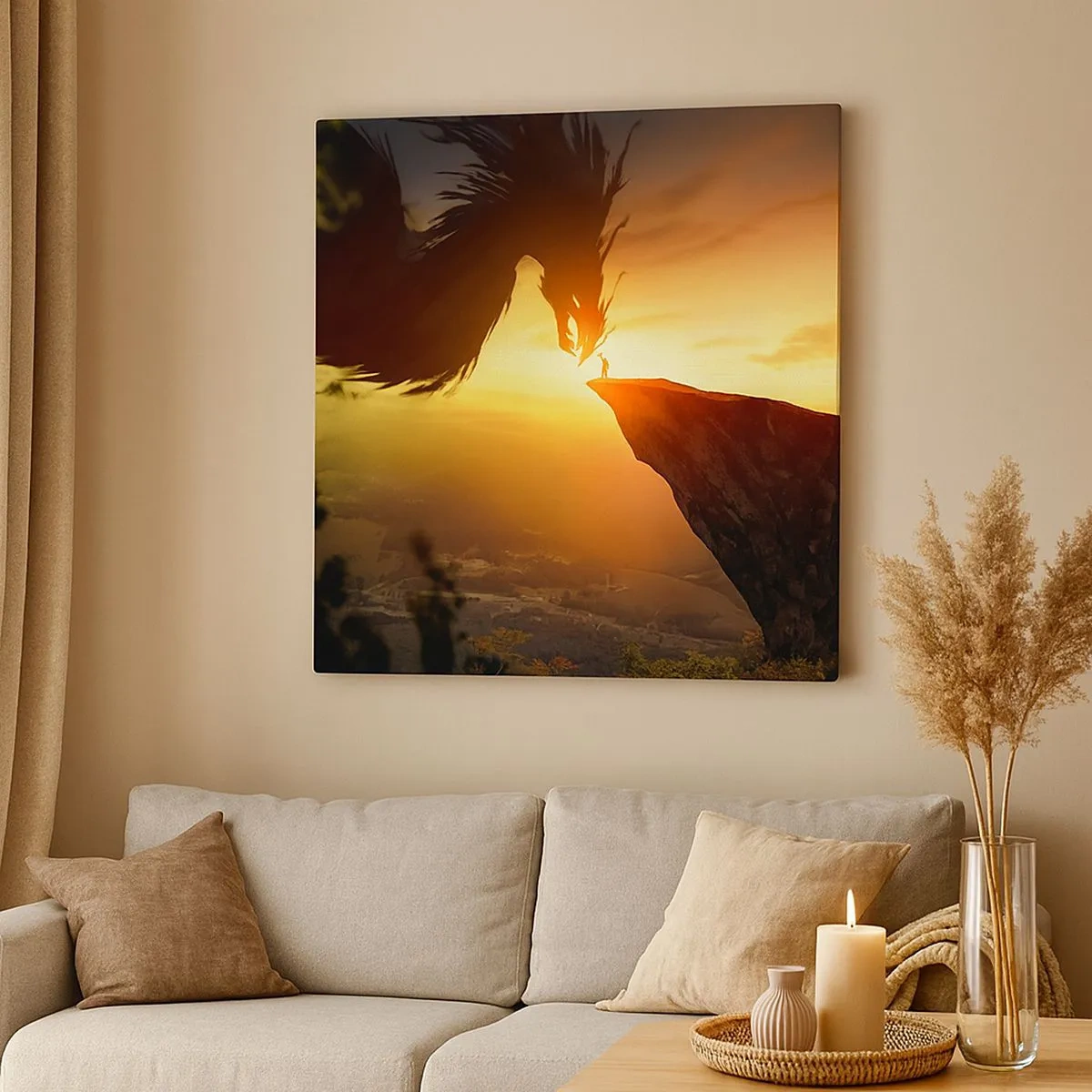 Quadro em tela - O matador de dragões - 30x30 cm