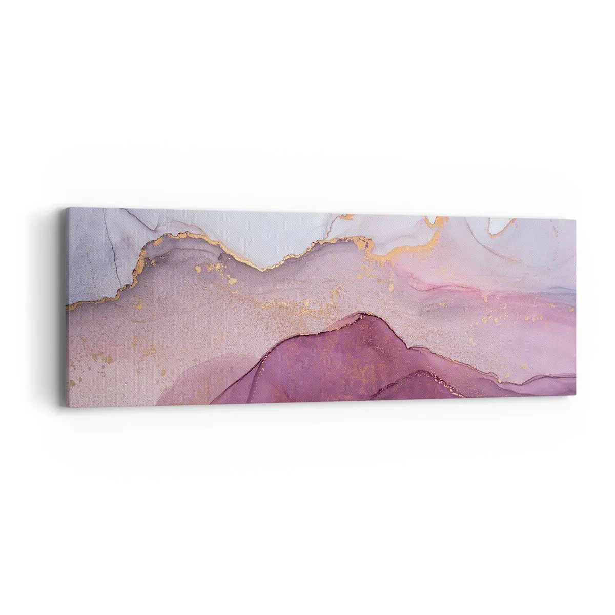 Quadro em tela - Ondas de lilás e roxo - 90x30 cm