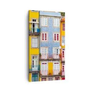 Quadro em tela - Cores da cidade velha - 45x80 cm