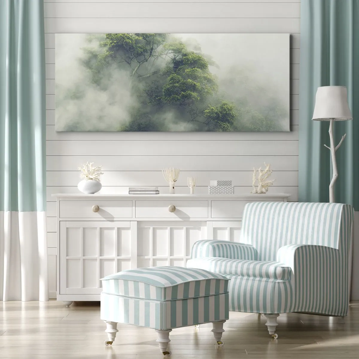 Quadro em tela - Envolto em neblina - 100x40 cm
