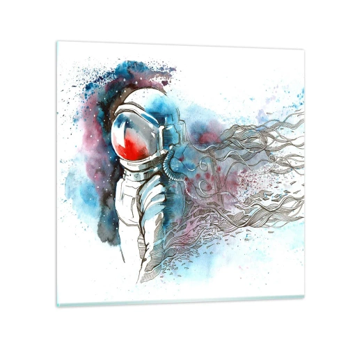 Quadro em vidro - Sozinho com o espaço - 50x50 cm