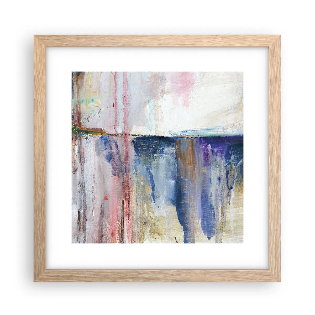 Pôster com moldura de carvalho claro - Impressões coloridas e associações - 30x30 cm