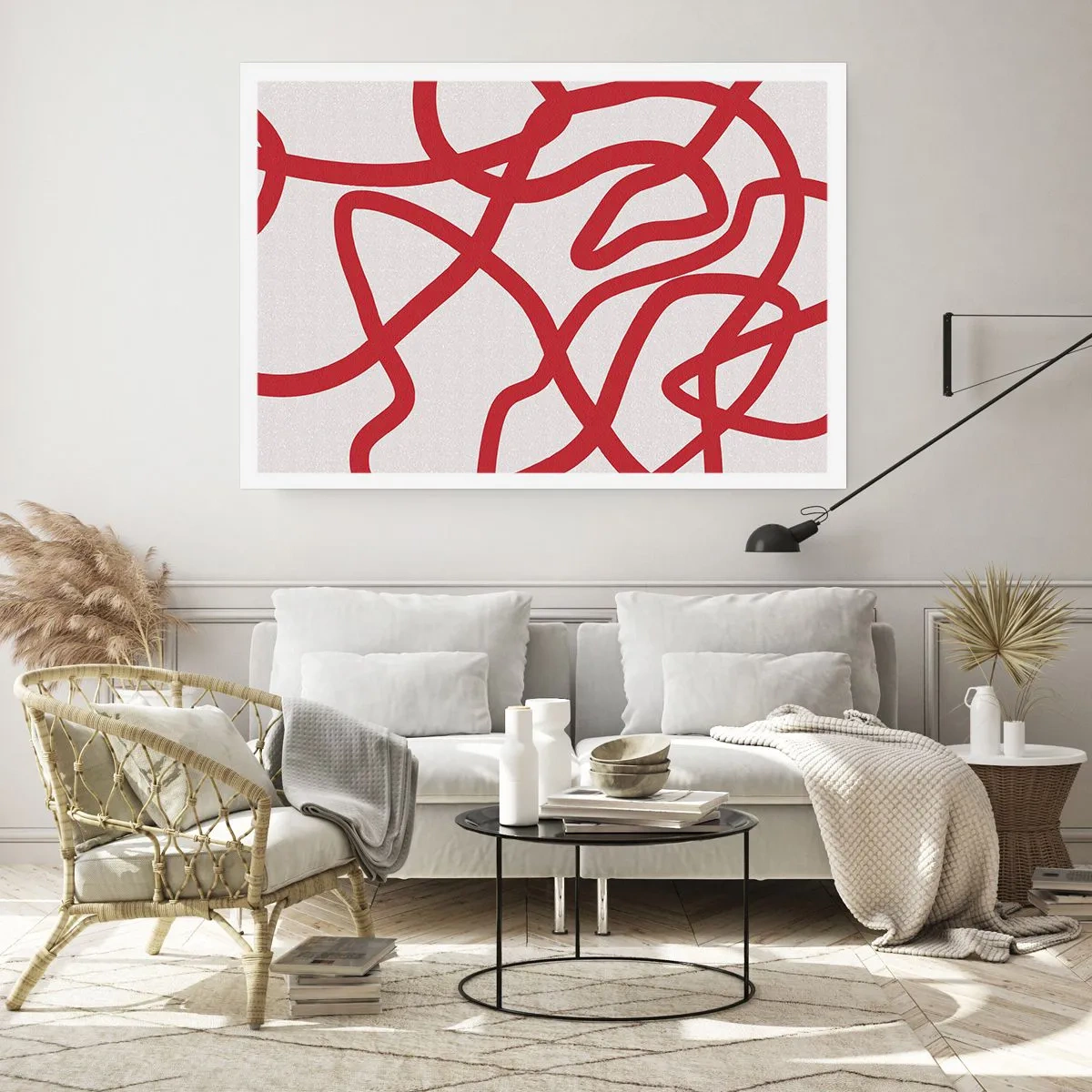 Pôster - Vermelho em branco - 91x61 cm