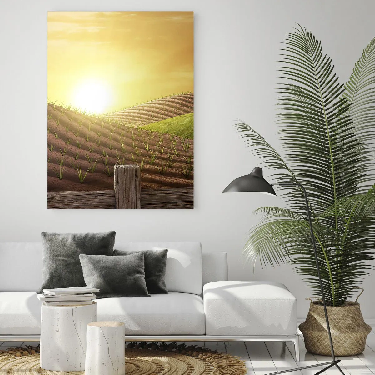 Quadro em vidro - Uma fazenda como num conto de fadas - 50x70 cm
