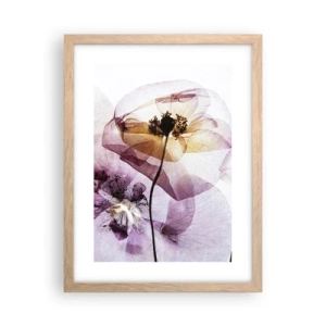 Pôster com moldura de carvalho claro - A transparência das flores - 30x40 cm