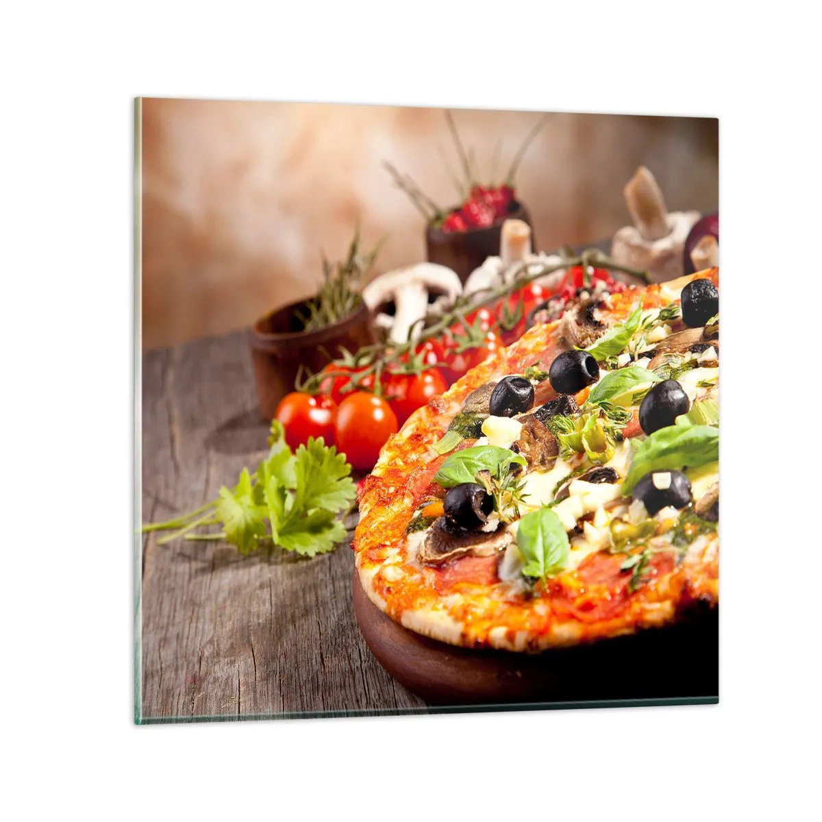 Quadro em vidro - Ingredientes telúricos - 50x50 cm