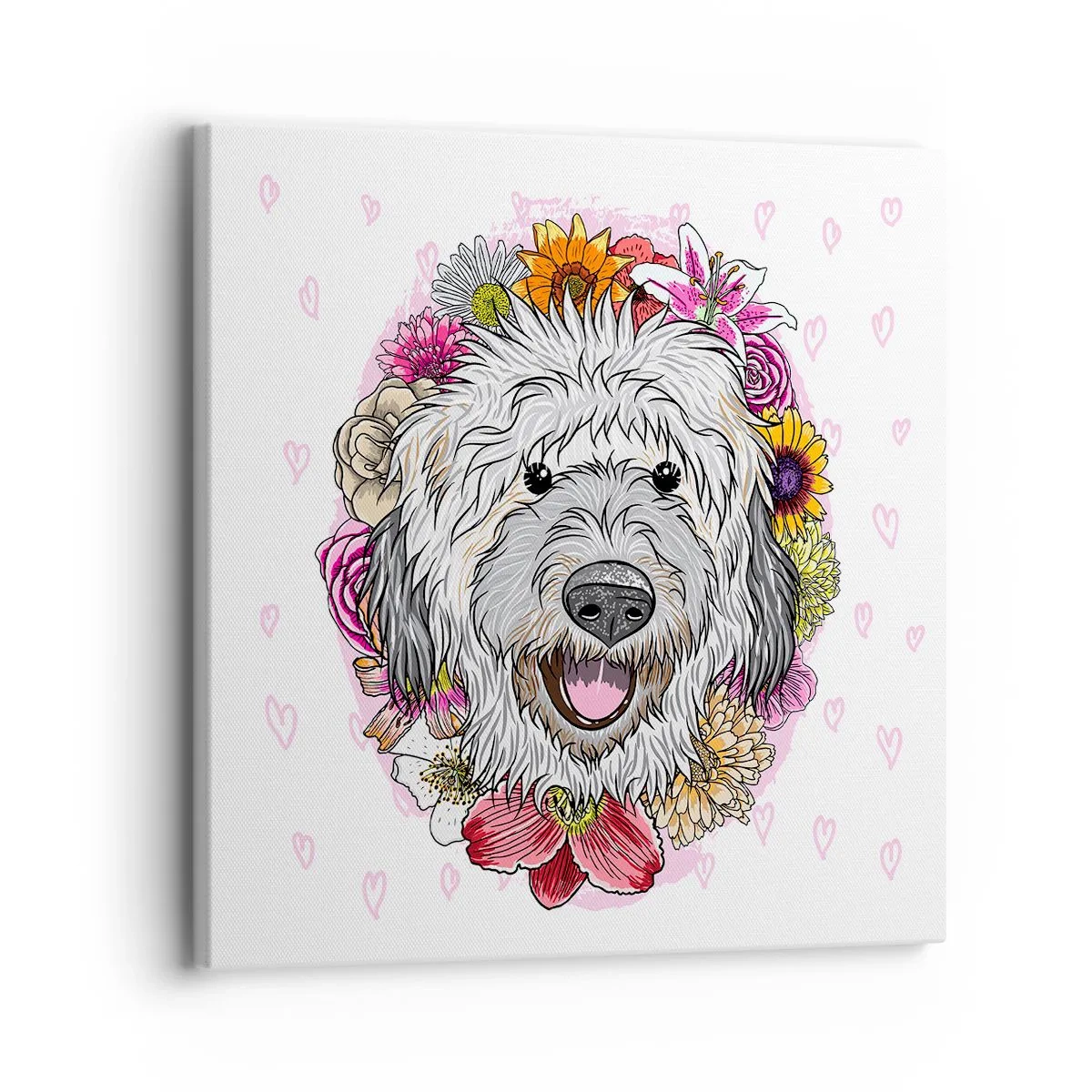 Quadro em tela - Alegria de cachorrinho - 30x30 cm