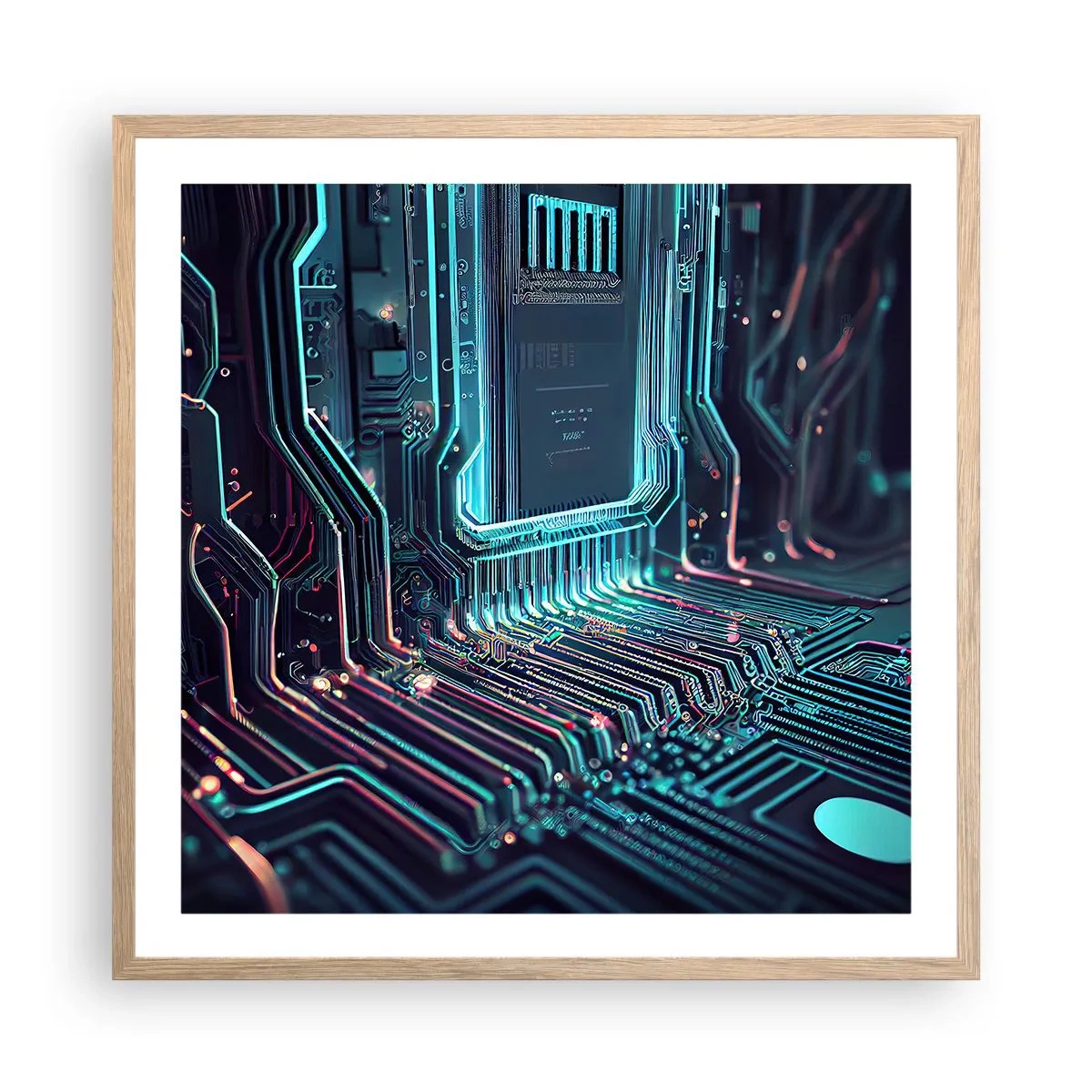 Pôster com moldura de carvalho claro - Só estou a pensar... - 60x60 cm