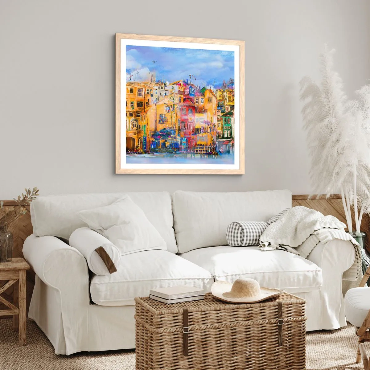 Pôster com moldura de carvalho claro - Estamos juntos - 50x50 cm