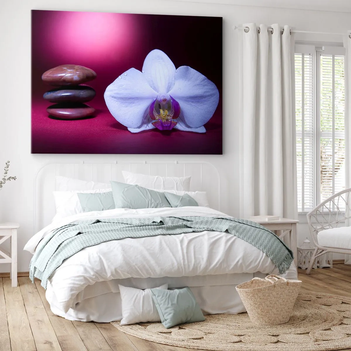 Quadro em tela - O estudo do frescor em roxo - 100x70 cm