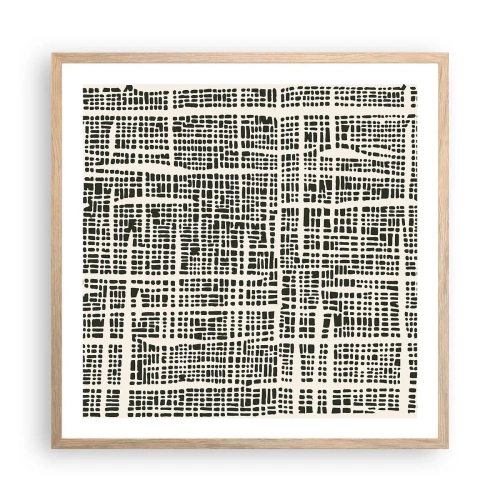 Pôster com moldura de carvalho claro - Uma composição tecida - 60x60 cm