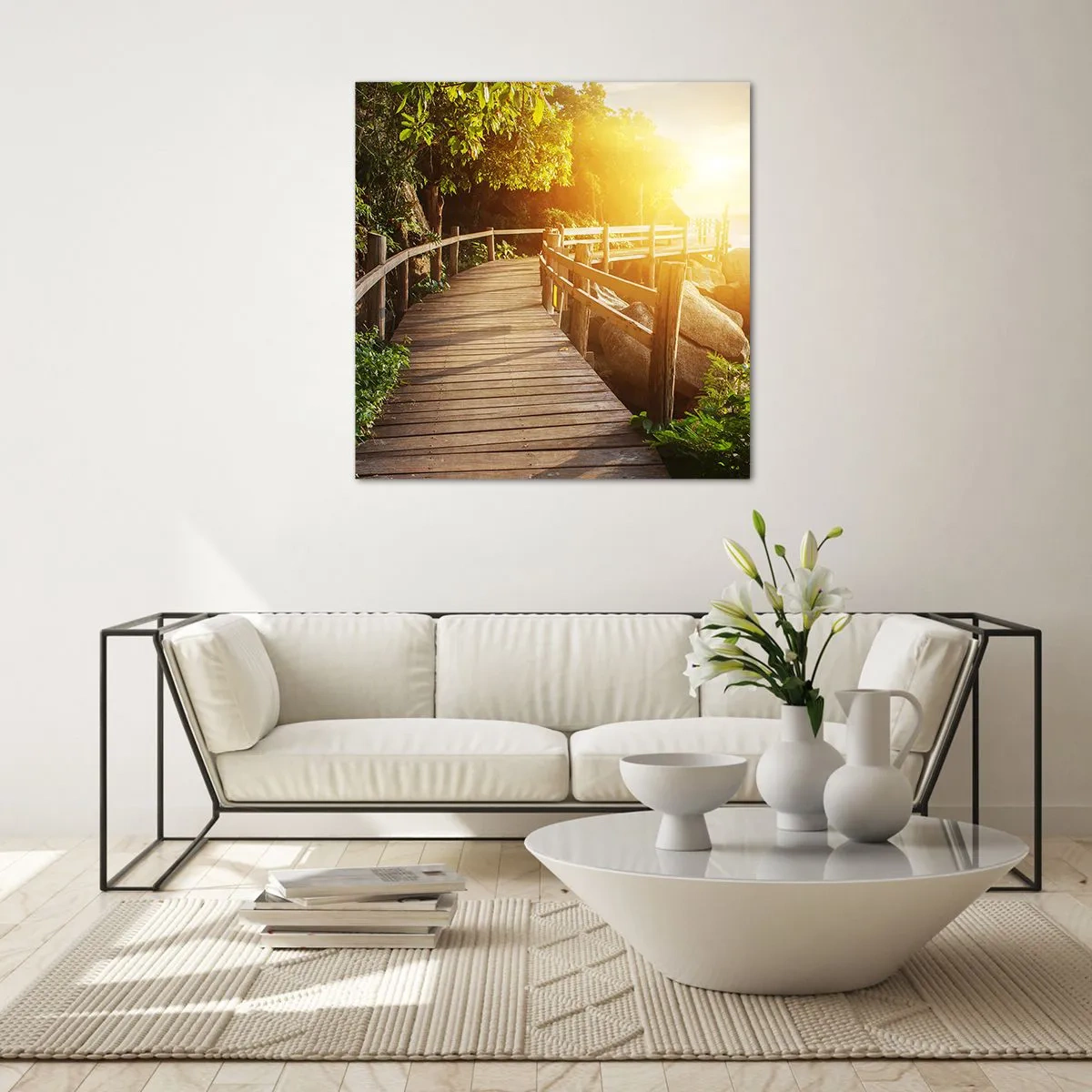 Quadro em vidro - Mais uma curva, mais milagres - 50x50 cm