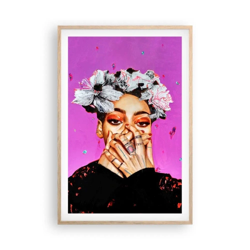 Pôster com moldura de carvalho claro - Um pouco louco - 61x91 cm