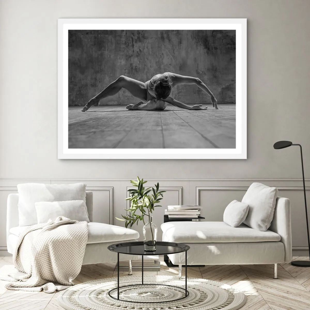 Pôster em moldura branca - Simetria encontrada - 91x61 cm