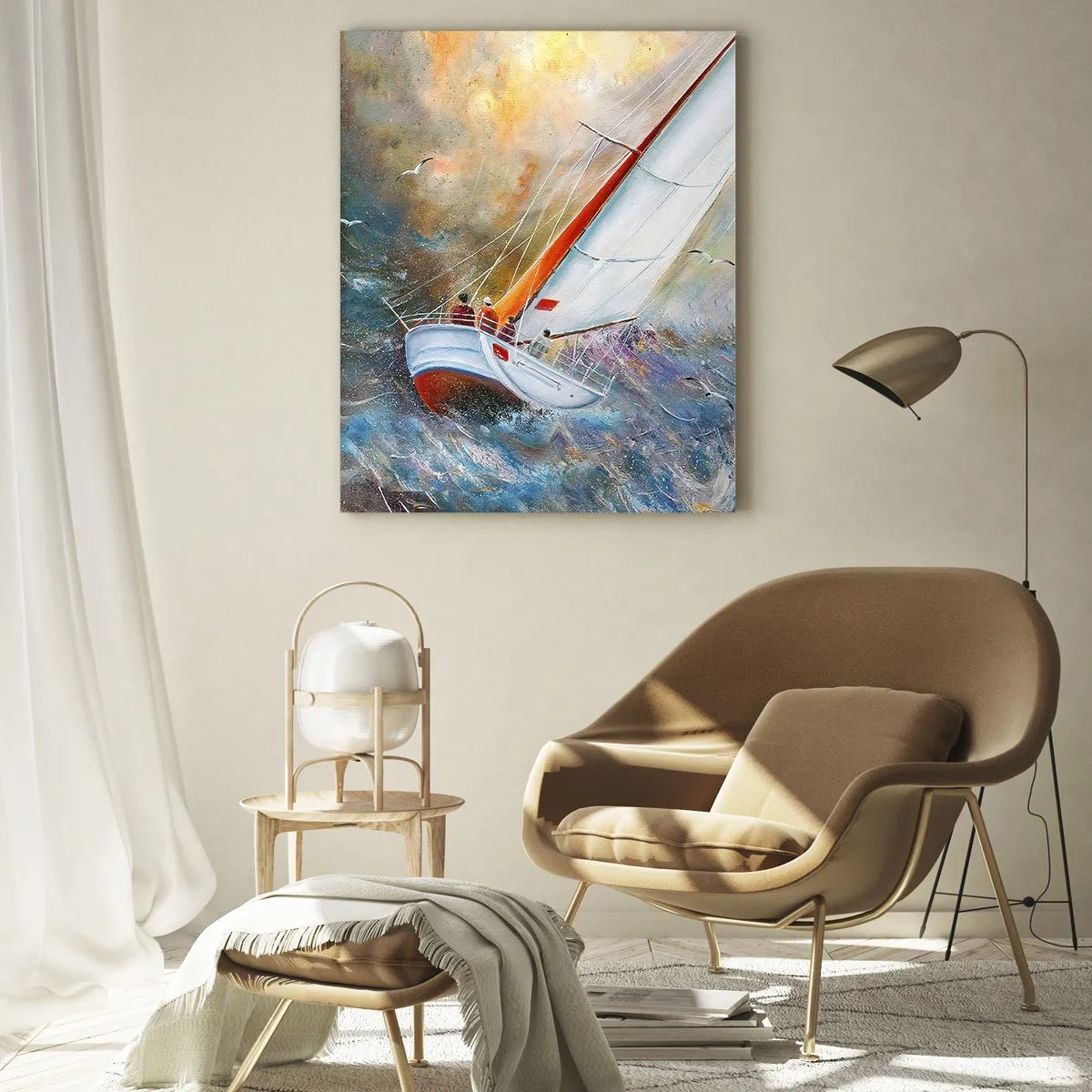 Quadro em vidro - Correr sobre as ondas - 50x70 cm