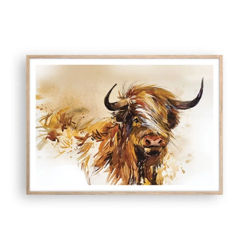 Pôster com moldura de carvalho claro - Orgulho do caçador - 100x70 cm