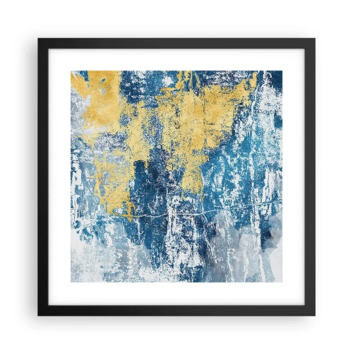 Pôster com moldura preta - Abstração cheia de clima - 40x40 cm