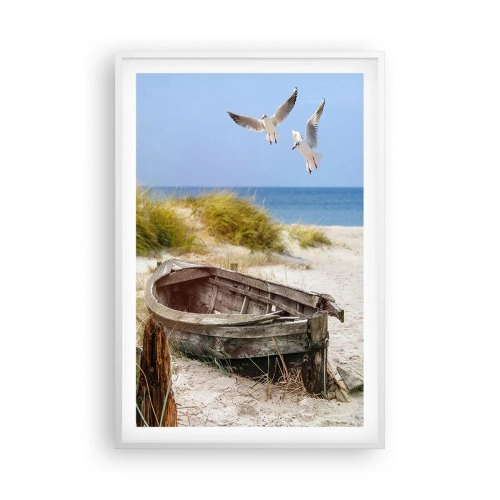 Pôster em moldura branca - Banhado pelo vento - 61x91 cm