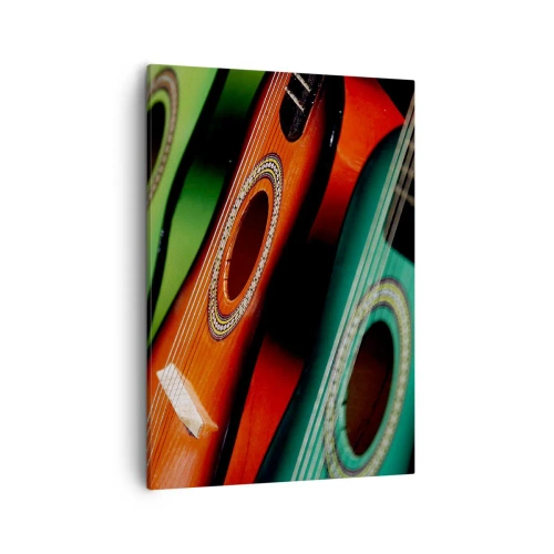 Quadro em tela - A guitarra tem muitas cores - 50x70 cm