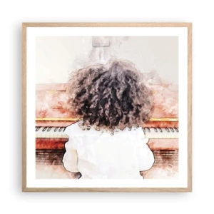 Pôster com moldura de carvalho claro - Num mundo novo - 60x60 cm