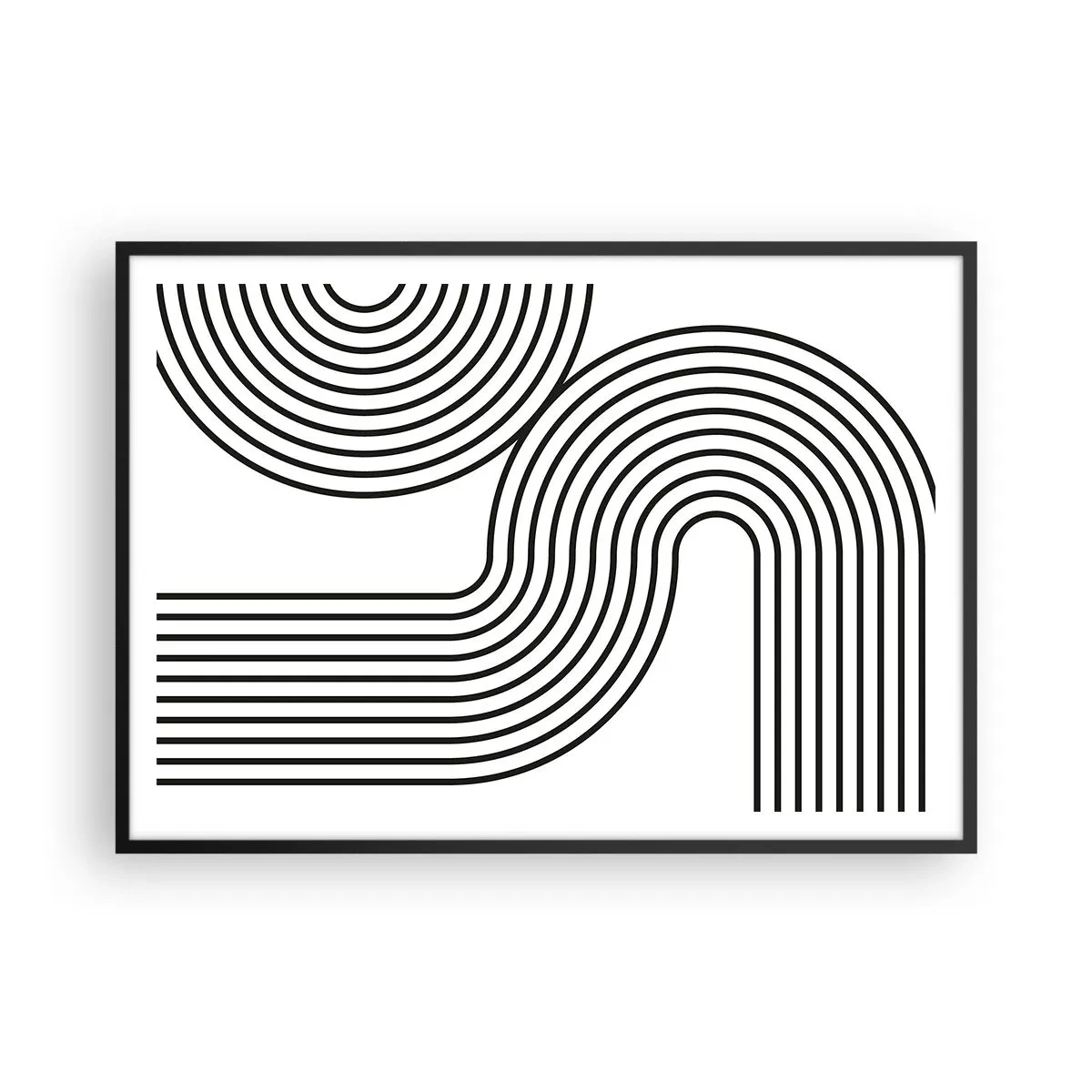 Pôster com moldura preta - Na curva - 100x70 cm