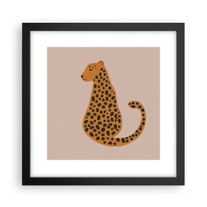 Pôster com moldura preta - A estampa de leopardo está na moda - 30x30 cm
