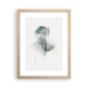 Pôster com moldura de carvalho claro - Sobre a relação entre o cinza e o dourado - 30x40 cm