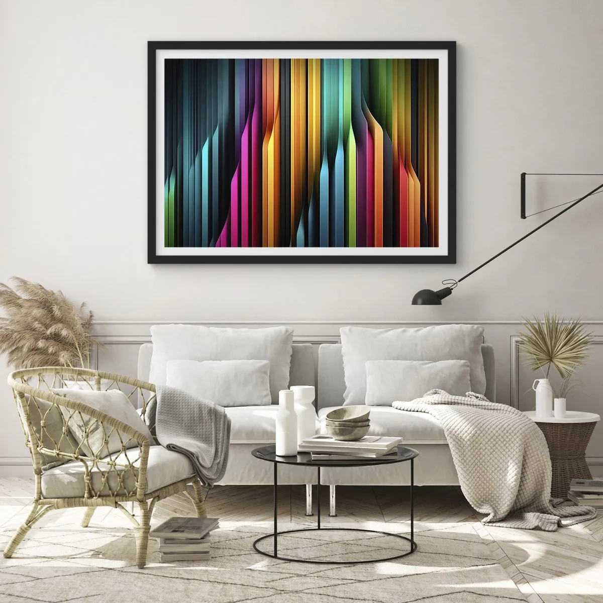 Pôster com moldura preta - Um órgão de luz - 50x40 cm