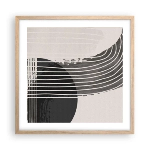 Pôster com moldura de carvalho claro - Ida e volta - 50x50 cm
