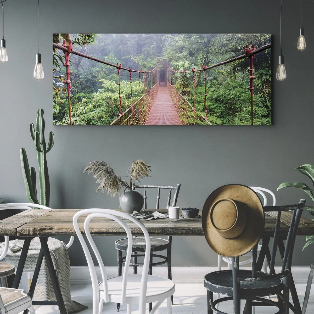 Quadro em tela - Suspenso acima das copas - 100x40 cm