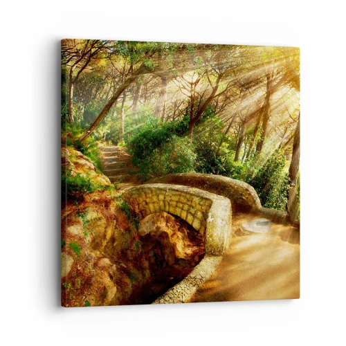 Quadro em tela - Direto da ponte para a floresta de contos de fadas - 30x30 cm