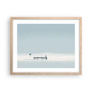 Pôster com moldura de carvalho claro - Sim, estou esperando. - 50x40 cm