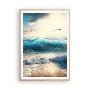 Pôster com moldura de carvalho claro - Cantarola apenas para si - 70x100 cm