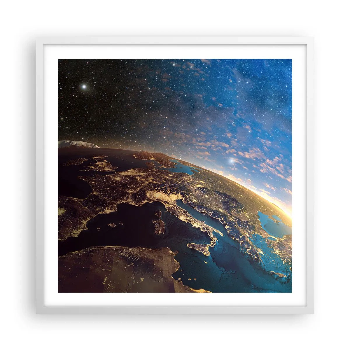 Pôster em moldura branca - Vamos olhar para nós mesmos à distância - 60x60 cm