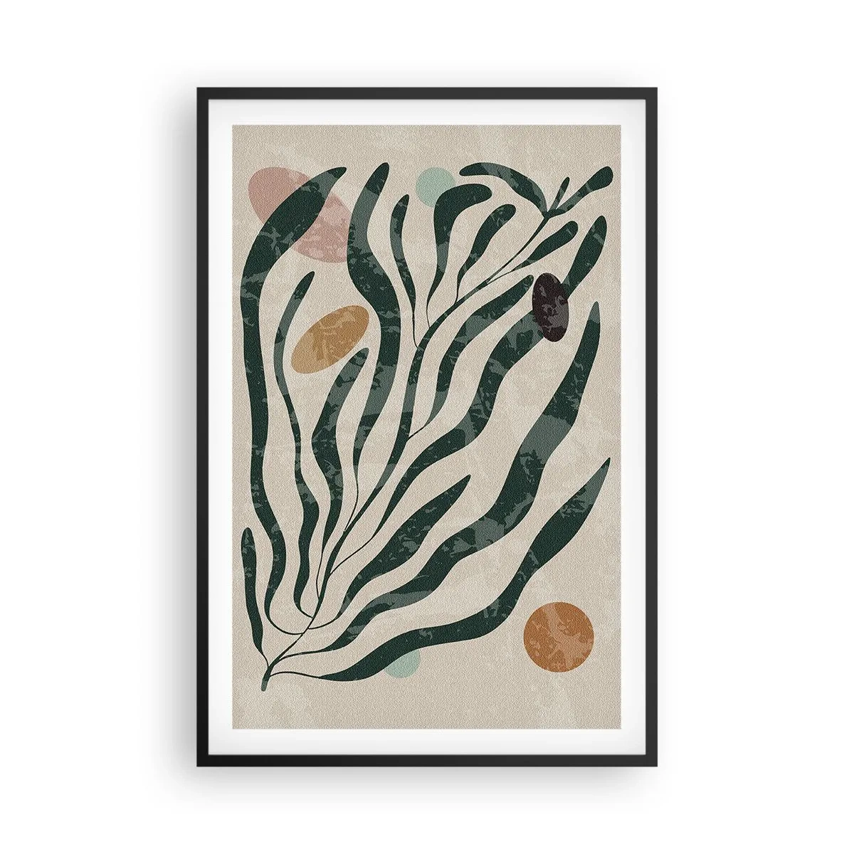 Pôster com moldura preta - Entre a vegetação - 61x91 cm
