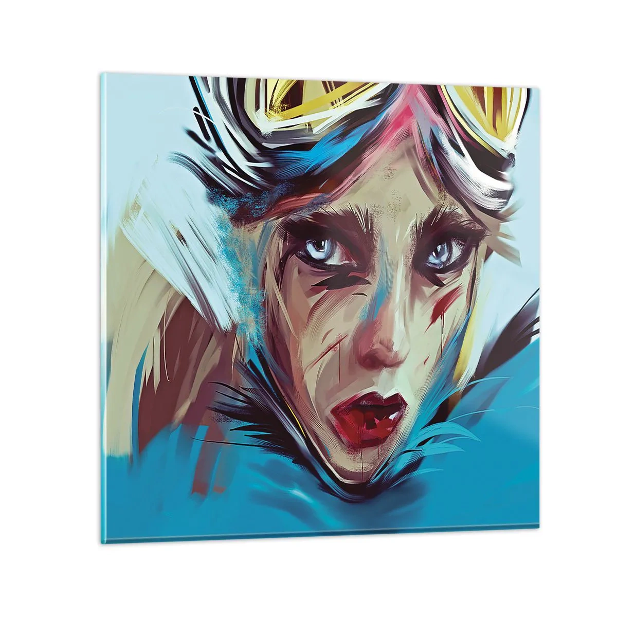 Quadro em vidro - A guerreira das estradas - 40x40 cm