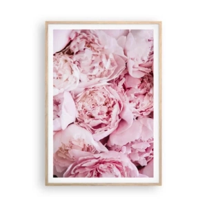 Pôster com moldura de carvalho claro - Aconchego e perfume - 70x100 cm