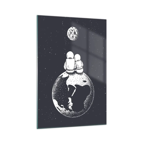 Quadro em vidro - Uma história de amor cósmica - 70x100 cm