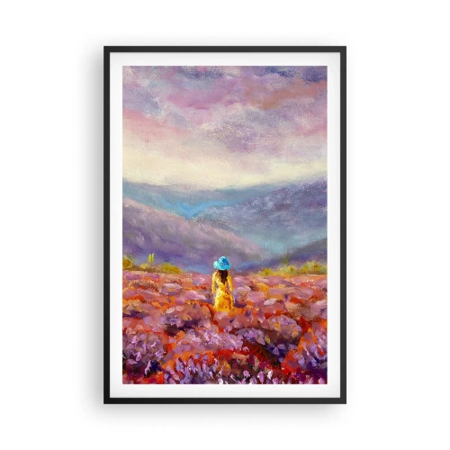 Pôster com moldura preta - No mundo da lavanda - 61x91 cm